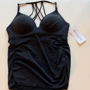 Athleta Black Tankini Top NWT